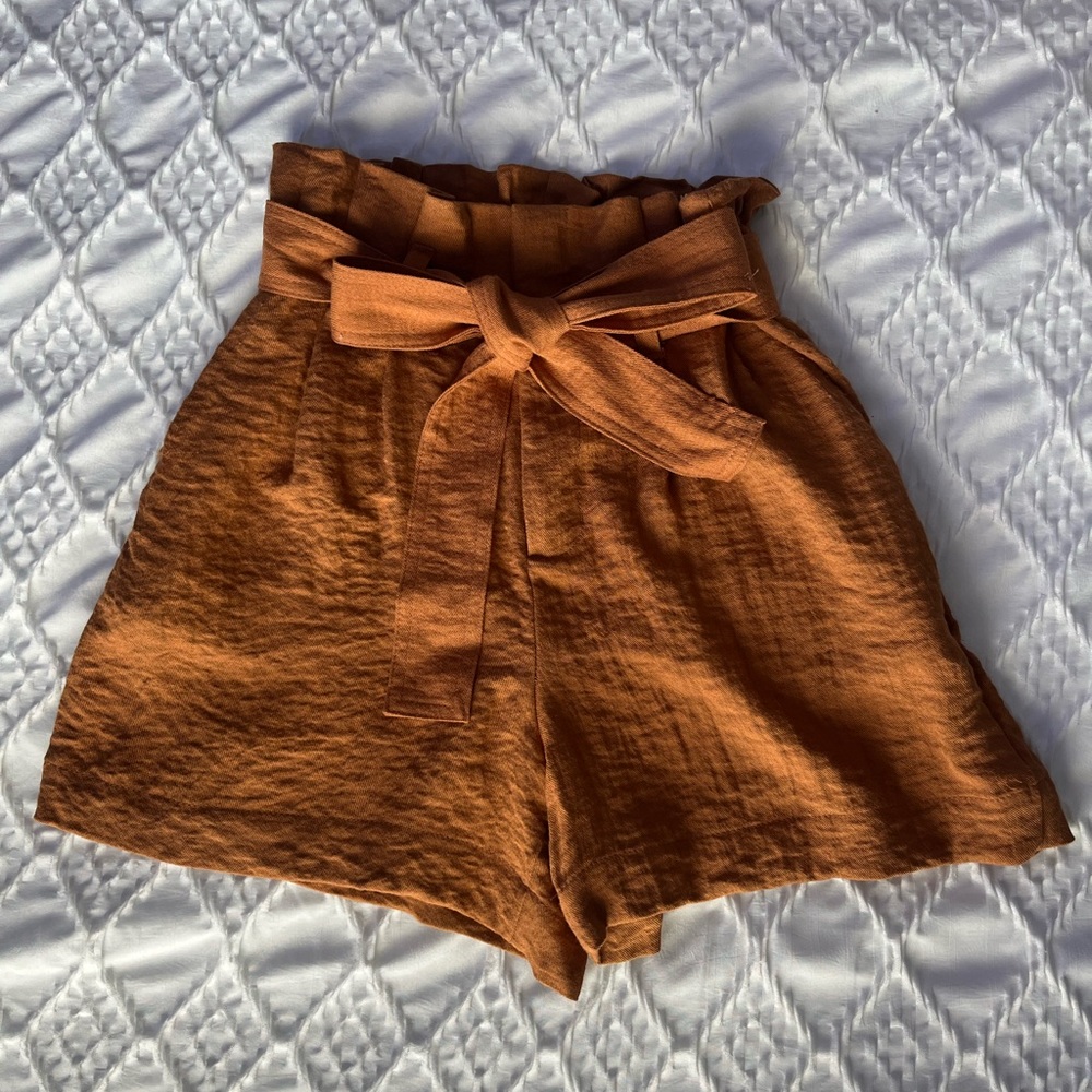 Rust Target Linen Shorts